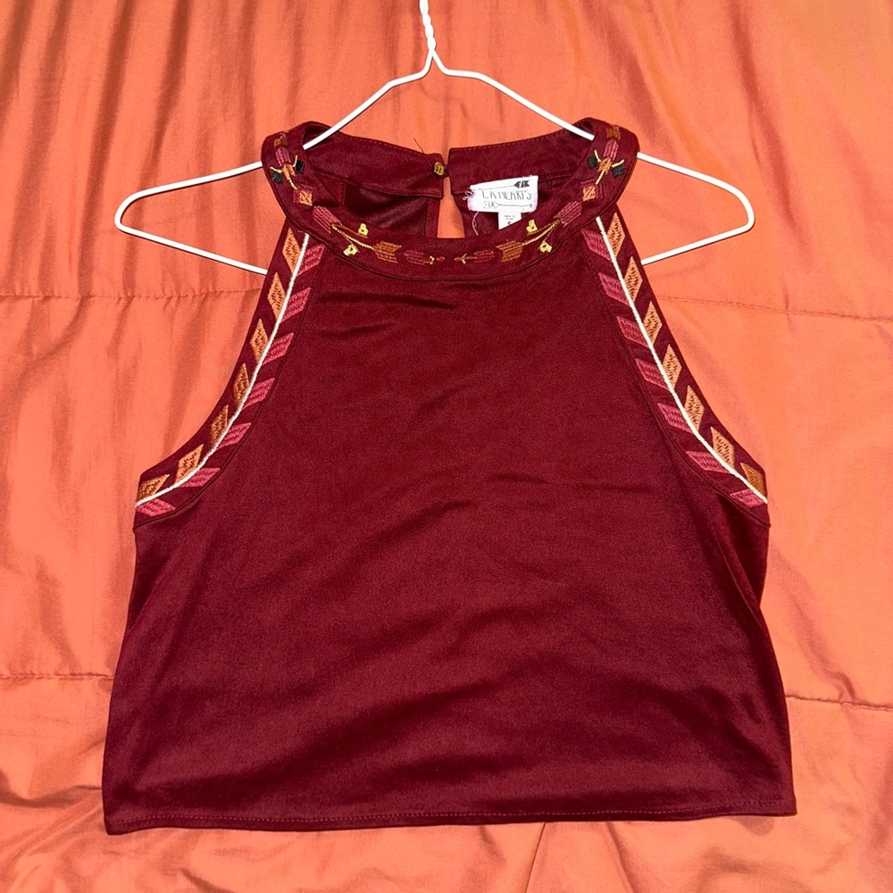 Maroon Sleeveless Top